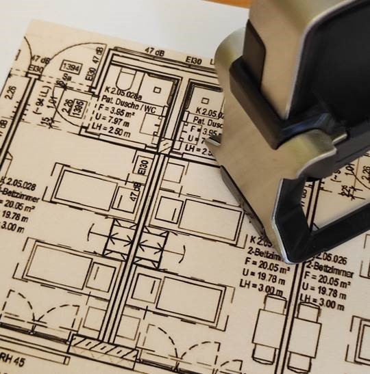 Stempel auf Grundrissplan
