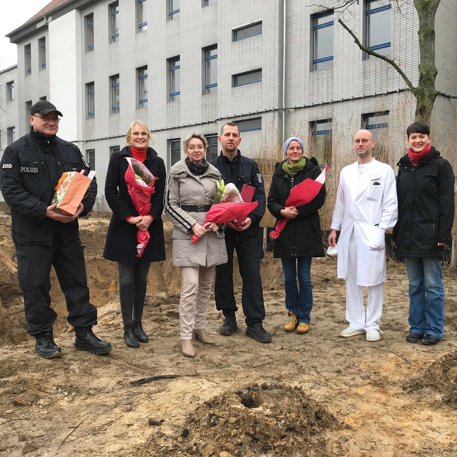 Sprengmeister und Einsatzleitung Evakuierung des Jüdischen Krankenhaus Berlin